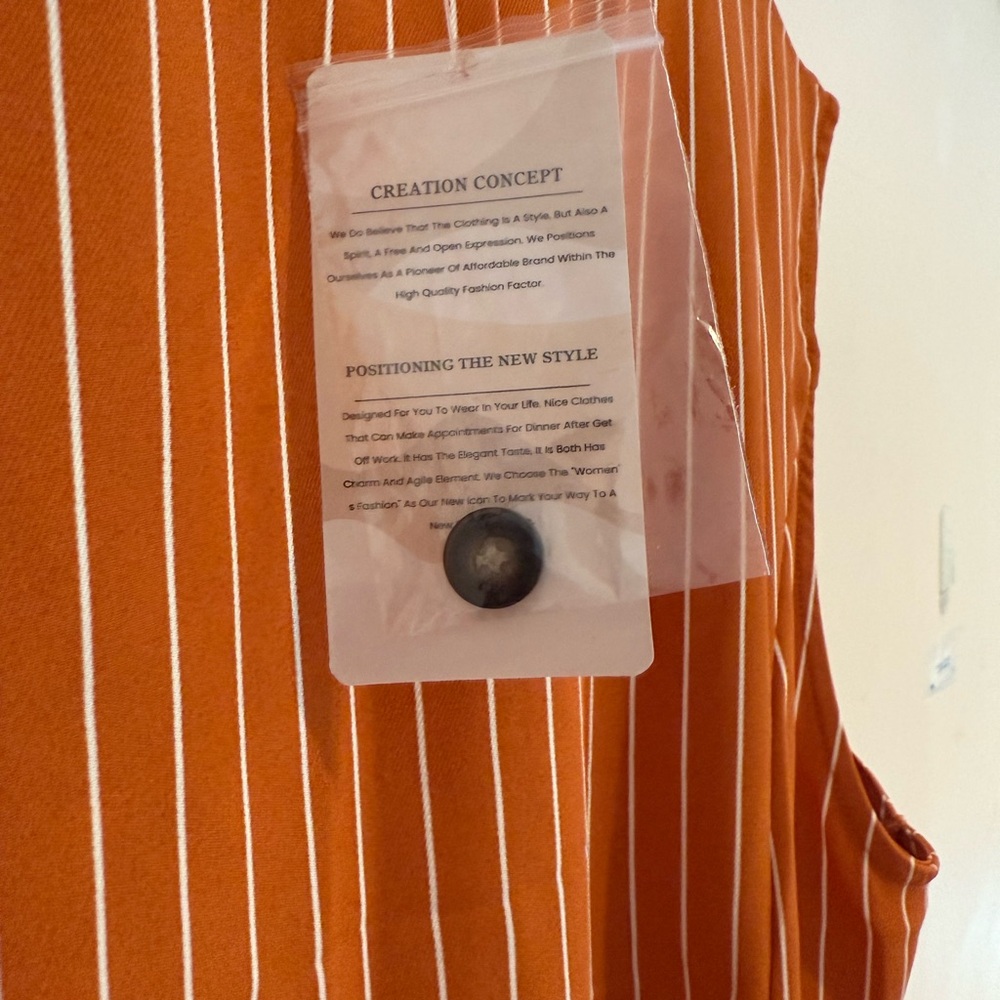 NWT XXL Striped Pumpkin Spice Orange Vest Maxi Skirt Set Plus Size Fall Fashion - Picture 8 of 16